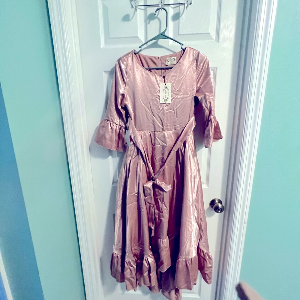 Girls beautiful Joyfolie high low dress, pink, size 14, NWT